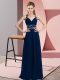 Navy Blue Prom Dresses Prom and Party with Beading Straps Sleeveless Backless