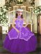 Sleeveless Lace Up Floor Length Embroidery Little Girls Pageant Dress Wholesale