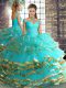 Noble Sleeveless Lace Up Floor Length Beading and Ruffled Layers Vestidos de Quinceanera