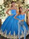 Dramatic Tulle Sleeveless Floor Length 15th Birthday Dress and Embroidery