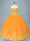 Elegant Gold Quinceanera Gowns Sweet 16 and Quinceanera with Beading Sweetheart Sleeveless Lace Up