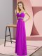 Cheap Empire Homecoming Dress Purple Straps Chiffon Sleeveless Floor Length Criss Cross