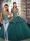Fashionable Sleeveless Lace Up Floor Length Beading and Appliques Quince Ball Gowns