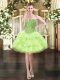 Customized Yellow Green Sweetheart Lace Up Beading Prom Party Dress Sleeveless