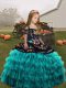 Discount Sleeveless Embroidery and Ruffled Layers Lace Up Little Girls Pageant Dress