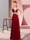 Burgundy Empire Beading Lace Up Chiffon Sleeveless Floor Length  Burgundy Empire Beading Lace Up Chiffon Sleeveless Floor Length