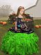 Affordable Straps Sleeveless Organza Child Pageant Dress Embroidery Lace Up