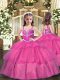 Lilac Straps Neckline Beading and Ruffled Layers Pageant Dress Sleeveless Lace Up