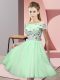 Charming Tulle Short Sleeves Knee Length Quinceanera Court Dresses and Appliques
