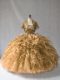 Brown Vestidos de Quinceanera Sweet 16 and Quinceanera with Beading and Ruffles Strapless Sleeveless Lace Up  Brown Vestidos de Quinceanera Sweet 16 and Quinceanera with Beading and Ruffles Strapless Sleeveless Lace Up