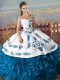 Floor Length Ball Gowns Sleeveless Teal Quince Ball Gowns Lace Up