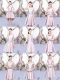 Hot Selling Sleeveless Satin High Low Lace Up Dama Dress in Baby Pink with Ruching