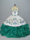 Trendy Ball Gowns Quinceanera Gown Turquoise Sweetheart Organza Sleeveless Floor Length Lace Up