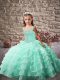 Unique Apple Green Ball Gowns Straps Sleeveless Organza Brush Train Lace Up Beading and Ruffled Layers Pageant Dress Womens
