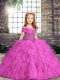 Lilac Sleeveless Beading and Ruffles Floor Length Pageant Gowns
