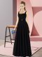 Floor Length Empire Sleeveless Black Quinceanera Court Dresses Zipper