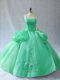 Organza Sleeveless Floor Length Sweet 16 Dresses and Appliques