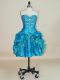 Teal Prom Gown Prom and Party with Beading and Pick Ups Sweetheart Sleeveless Lace Up