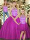 Pretty Halter Top Sleeveless Tulle 15 Quinceanera Dress Beading Lace Up