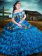 Top Selling Sleeveless Embroidery and Ruffles Lace Up Sweet 16 Quinceanera Dress