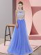 Dynamic Lace Quinceanera Court of Honor Dress Lavender Zipper Sleeveless Floor Length