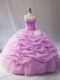 Captivating Lilac Quinceanera Dress Sweet 16 and Quinceanera with Pick Ups Sweetheart Sleeveless Lace Up