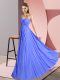 Glorious Empire Prom Gown Blue Sweetheart Chiffon Sleeveless Floor Length Lace Up