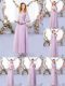 Elegant Off The Shoulder Half Sleeves Side Zipper Vestidos de Damas Lavender Tulle