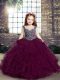 Purple Sleeveless Beading and Ruffles Floor Length Pageant Dress Toddler