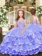 Straps Sleeveless Lace Up Pageant Dress for Womens Lavender Tulle