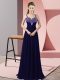 Dramatic Beading Purple Zipper Sleeveless Floor Length