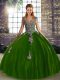 Sleeveless Beading and Appliques Lace Up Quinceanera Gown