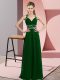 Dark Green Backless Straps Beading Prom Gown Chiffon Sleeveless