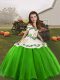 Top Selling Floor Length Lace Up Pageant Dresses Green and In with Embroidery