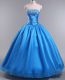 Customized Organza Sleeveless Floor Length 15 Quinceanera Dress and Beading
