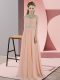 Peach Sleeveless Floor Length Beading Zipper Womens Party Dresses