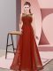 Inexpensive Scoop Sleeveless Chiffon Dama Dress for Quinceanera Beading and Appliques Zipper