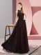 Brown Sleeveless Chiffon Zipper Prom Gown for Prom and Party