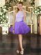 Lavender Sleeveless Ruffles Mini Length Prom Dresses