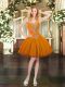Fashion Orange Ball Gowns Tulle Sweetheart Sleeveless Beading Mini Length Lace Up Party Dresses