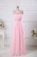 Custom Design Baby Pink Homecoming Dress Prom and Party and Military Ball with Beading and Ruching Scoop Sleeveless Side Zipper
