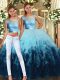 Tulle Sleeveless Floor Length Sweet 16 Dress and Lace and Ruffles