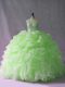 Eye-catching Sleeveless Brush Train Beading and Ruffles and Pick Ups Lace Up Sweet 16 Dress