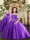 Straps Sleeveless Lace Up Pageant Dress for Teens Purple Tulle