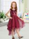 Trendy Scoop Sleeveless Organza Flower Girl Dress Sequins and Bowknot Zipper