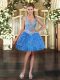 Fabulous Sleeveless Beading and Ruffles Lace Up Homecoming Dress