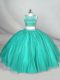 Sweet Turquoise Scoop Zipper Beading Quinceanera Dress Sleeveless Sweet Turquoise Scoop Zipper Beading Quinceanera Dress Sleeveless