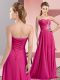 Fantastic Fuchsia Sweetheart Lace Up Beading and Ruching Prom Party Dress Sleeveless
