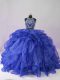 Top Selling Floor Length Royal Blue 15th Birthday Dress Organza Sleeveless Beading and Ruffles Top Selling Floor Length Royal Blue 15th Birthday Dress Organza Sleeveless Beading and Ruffles