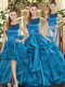 Organza Sleeveless Floor Length Ball Gown Prom Dress and Ruffles